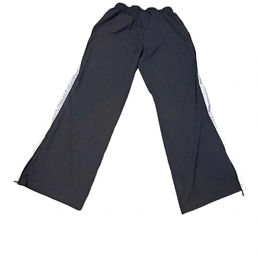 Reebok XL Nylon Track Pants Zip Cuff Black White Athletic